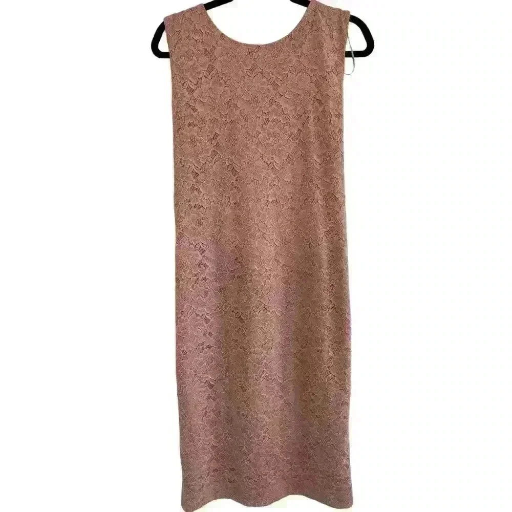 Dress the Population Kendra Midi Sleeveless Low Back Dress Blush Pink XXL NWT